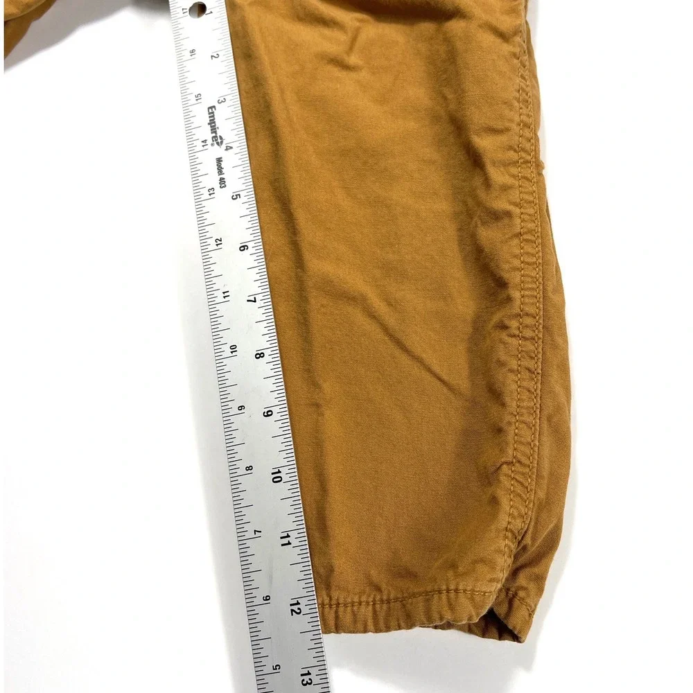 OshKosh Bgosh 3T Toddler Boy Brown Canvas Flannel Lined Overalls School Play EUC